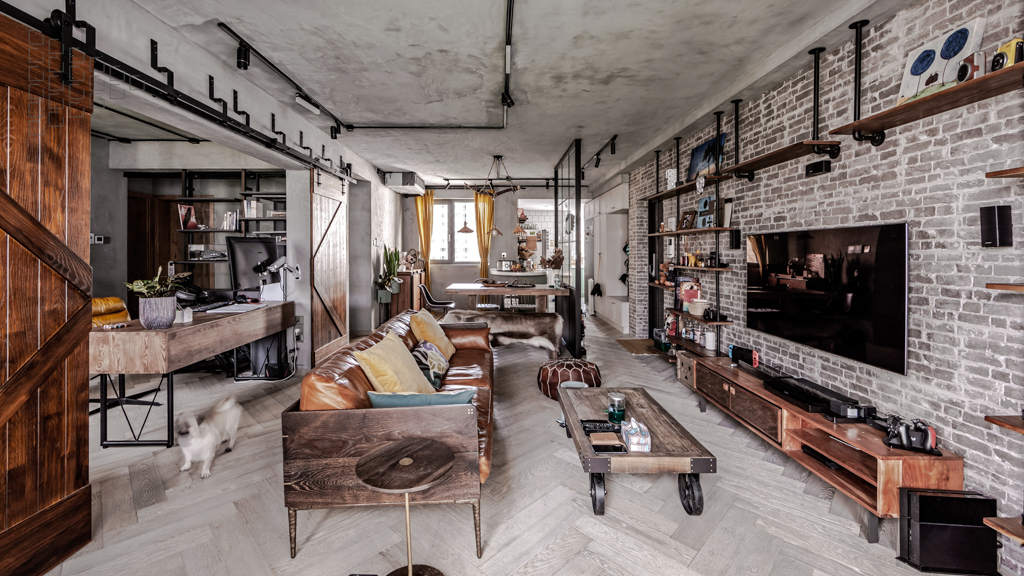 现代工业风风格室内设计家装案例-客厅 现代工业风风格室内设计家装案例-客厅