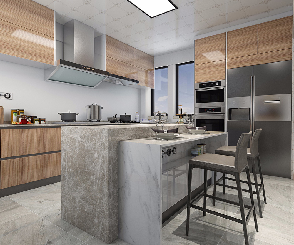 现代轻奢风格别墅装修效果图-佛山灯湖领秀别墅350平米-别墅厨房装修 现代轻奢风格别墅装修效果图-佛山灯湖领秀别墅350平米-别墅厨房装修